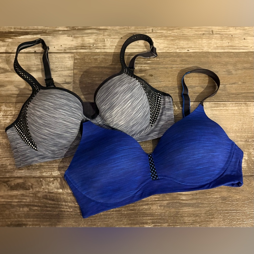 Maidenform Blue and Gray 36B Bra Duo